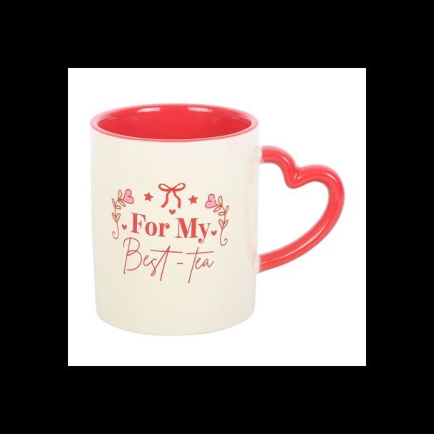 For My Best-Tea Mug with Heart Handle