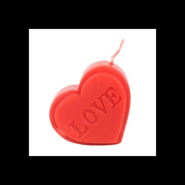 Red Love Heart Shaped Valentine's Day Candle