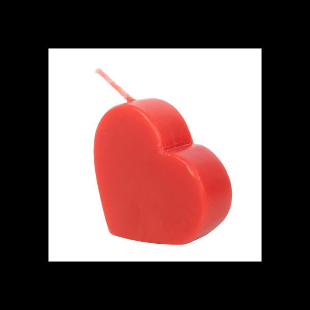 Red Love Heart Shaped Valentine's Day Candle