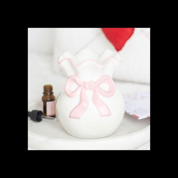 White and Pink Bow Oil Burner