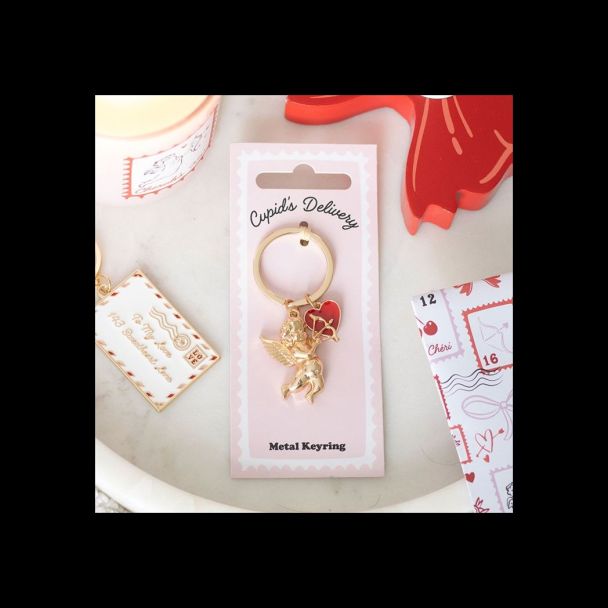 Cupid's Delivery Cherub Keyring