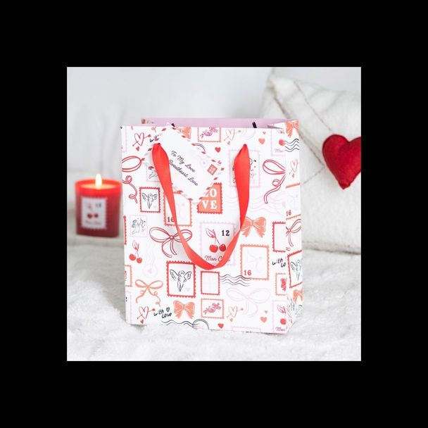 Valentine Postage Stamp Print Gift Bag
