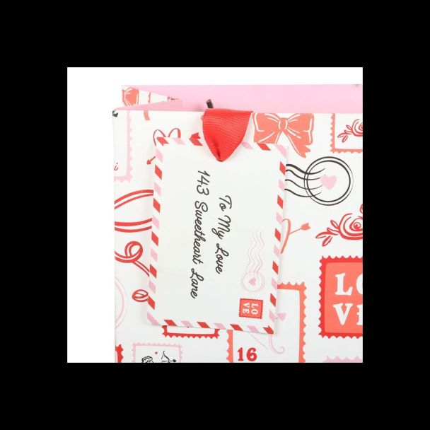 Valentine Postage Stamp Print Gift Bag