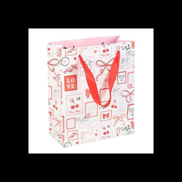 Valentine Postage Stamp Print Gift Bag