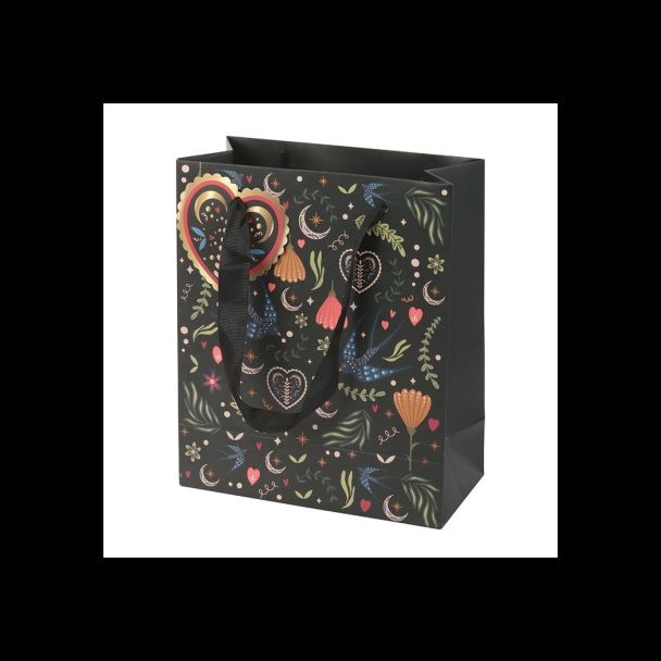 Medium Black Midnight Bloom Print Giftbag