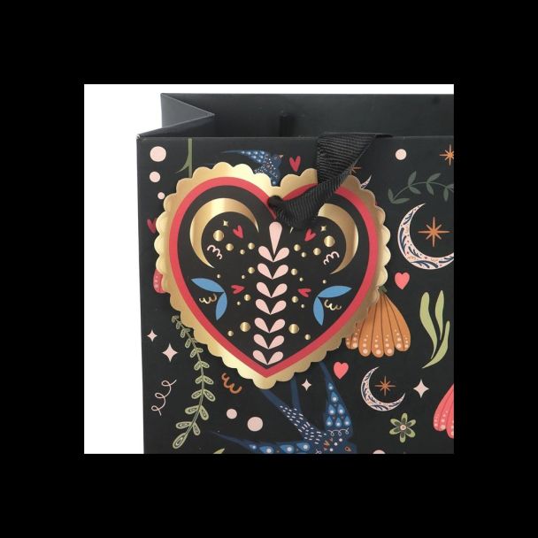 Medium Black Midnight Bloom Print Giftbag