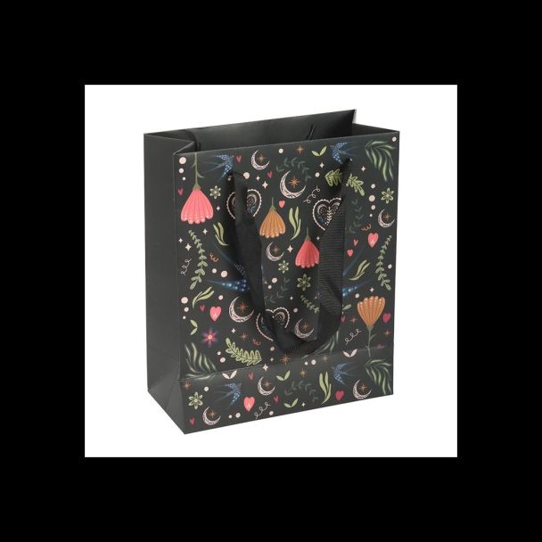 Medium Black Midnight Bloom Print Giftbag