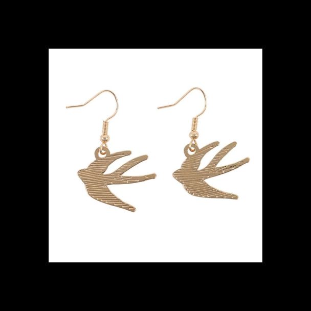 Blue Spread Your Wings Swallow Earrings