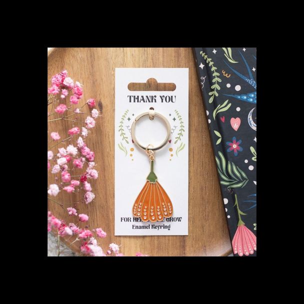 Thank You for Helping Me Grow Flower Keyring