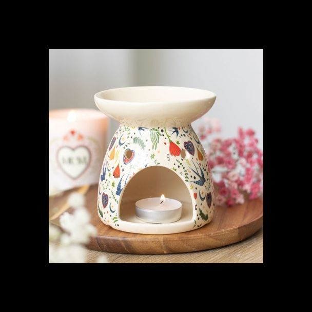 Cream Midnight Bloom Print Oil Burner
