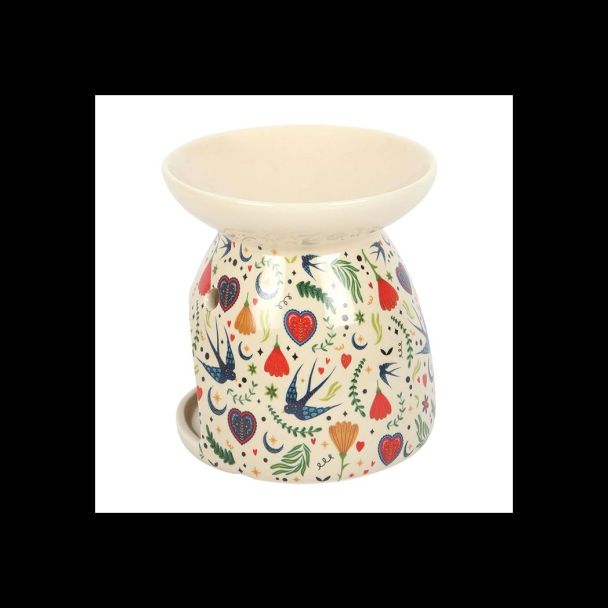 Cream Midnight Bloom Print Oil Burner