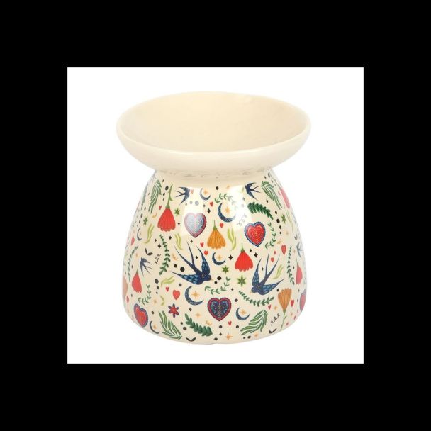 Cream Midnight Bloom Print Oil Burner
