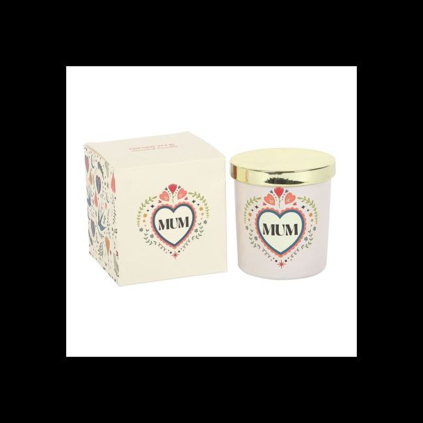 Mum Folk Heart French Tulip Candle