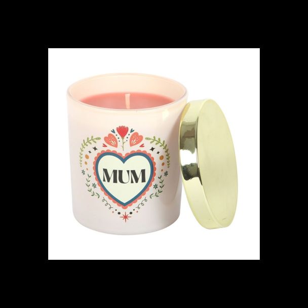 Mum Folk Heart French Tulip Candle