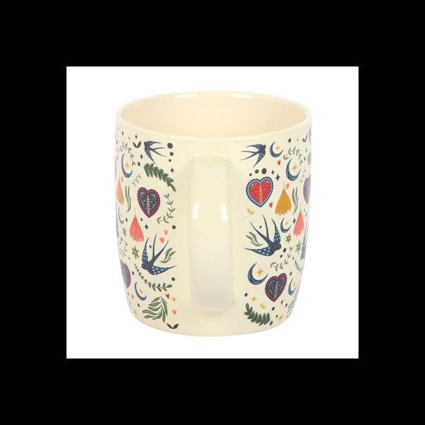 Cream Midnight Bloom Print Mug