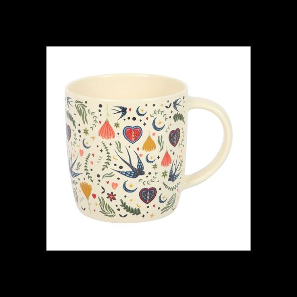 Cream Midnight Bloom Print Mug