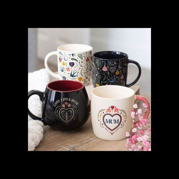 Cream Midnight Bloom Print Mug