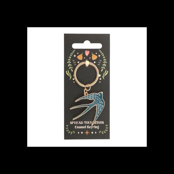 Blue Spread Your Wings Swallow Keyring