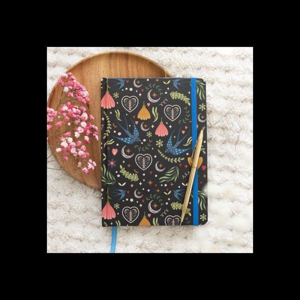 Midnight Bloom Print A5 Notebook