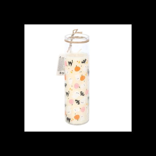Sweet and Spooky Print Candy Corn Tube Candle