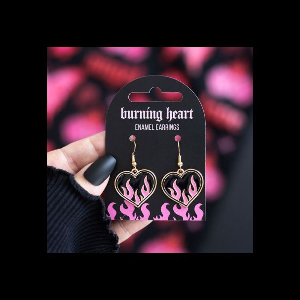 Burning Heart Earrings