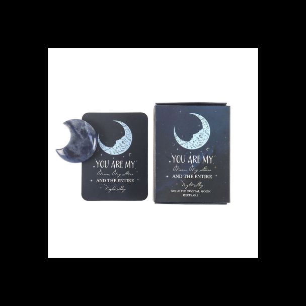 Sodalite Crystal Moon Keepsake Stone in a Box
