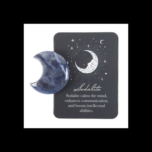 Sodalite Crystal Moon Keepsake Stone in a Box