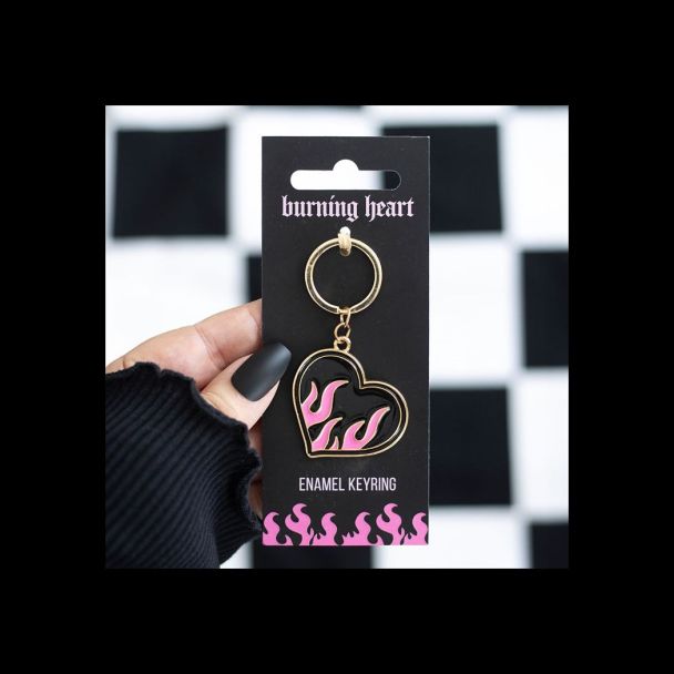 Burning Heart Keyring