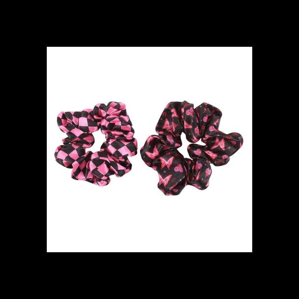 Set of 2 Rebel Butterfly and Checkerboard Hair Scrunchies