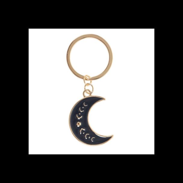 Blue Moon Phase Crescent Moon Keyring
