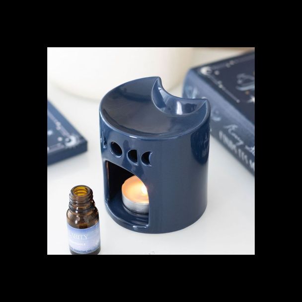 Blue Crescent Moon Oil Burner