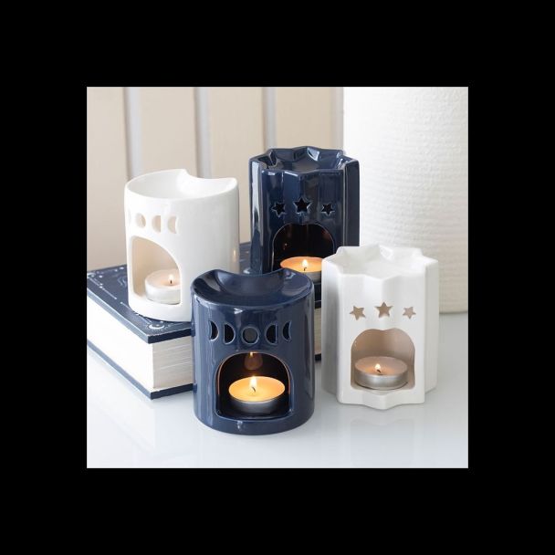 Blue Crescent Moon Oil Burner