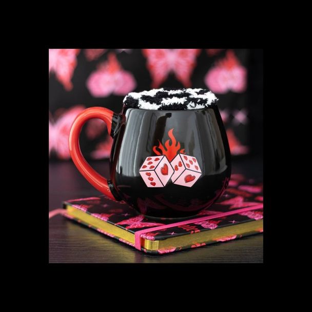 Black Dice Mug and Socks Set