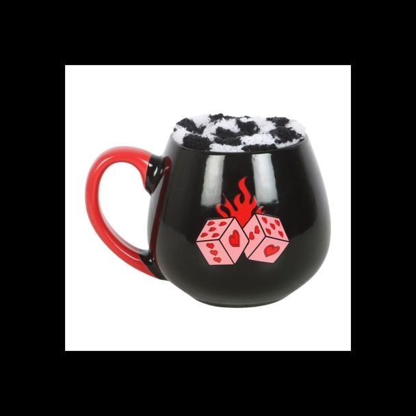 Black Dice Mug and Socks Set