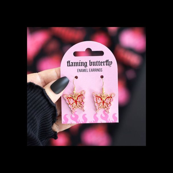 Flaming Butterfly Earrings