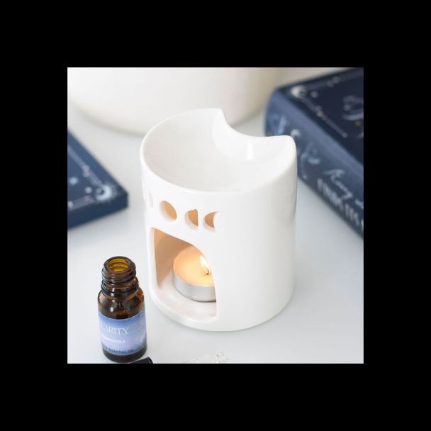 White Crescent Moon Oil Burner