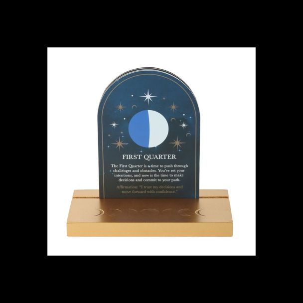 Set of 8 Moon Phase Cards with Wooden Stand