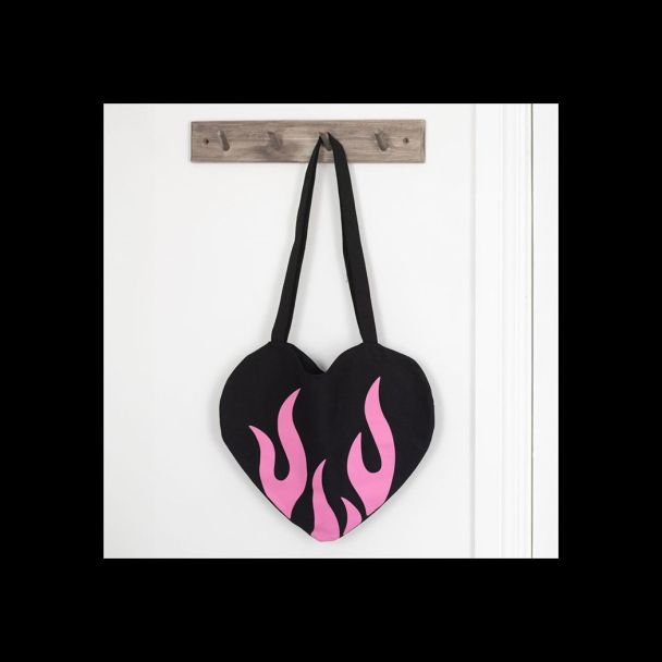 Burning Heart Satin Tote Bag