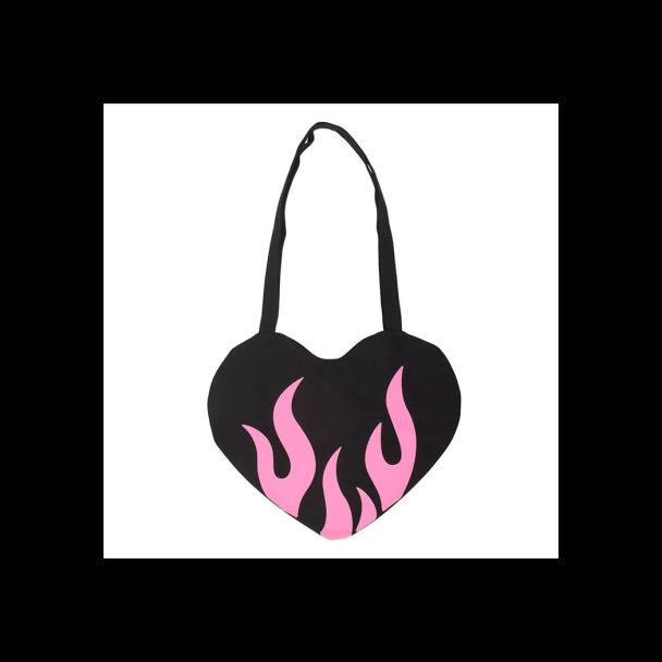 Burning Heart Satin Tote Bag
