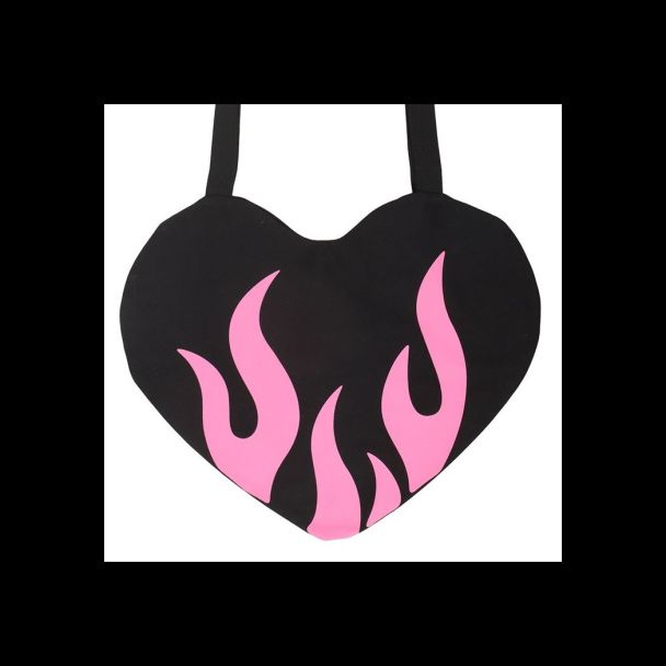 Burning Heart Satin Tote Bag