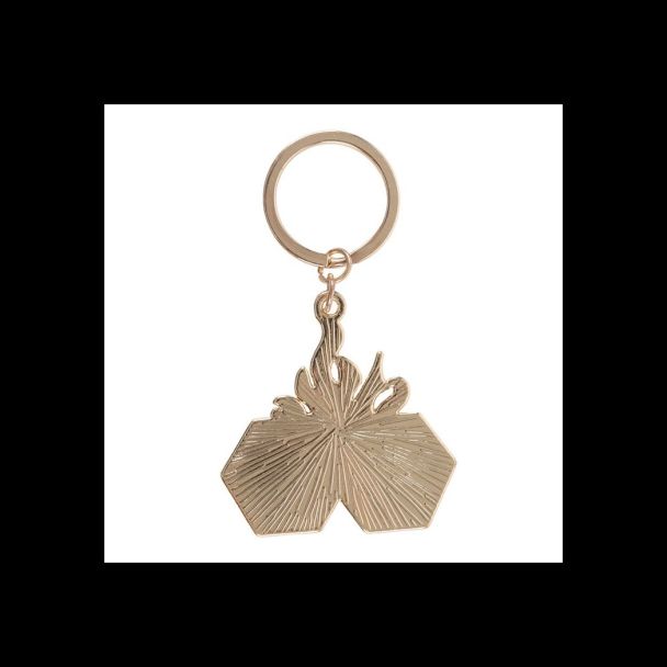 Flaming Dice Keyring
