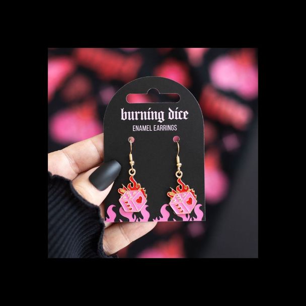 Burning Dice Earrings