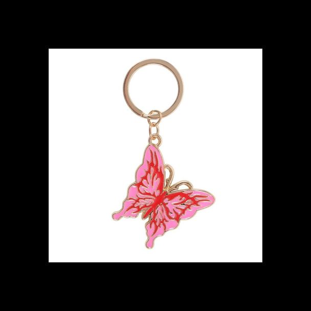 Flaming Butterfly Keyring