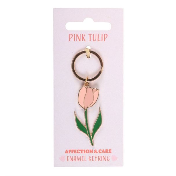 Pink Tulip Keyring