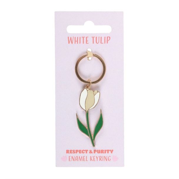 White Tulip Keyring
