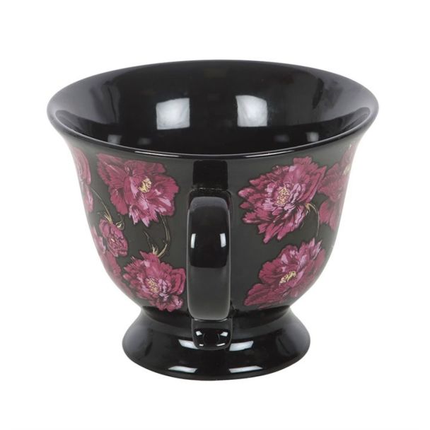 Dark Romance Floral Print Teacup