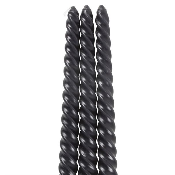 Set of 3 Dark Romance Twist Taper Candles