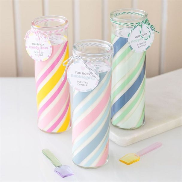Candy Stripe Peppermint Tube Candle