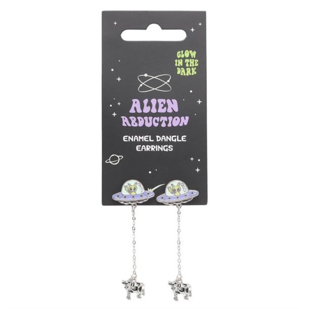 Glow in the Dark Alien Abduction Dangle Earrings