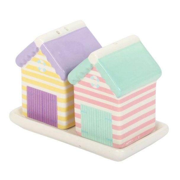 Pastel Beach Hut Salt and Pepper Shakers